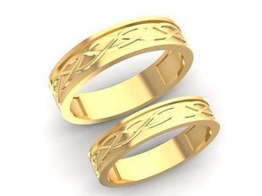 wedding ring 1507 jewelry fashion accessories gold diamond design rings 3d print model - Mito3D