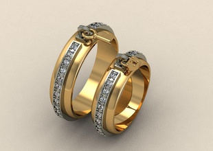 casamento anel 2146 joalheria brilhante cafajeste projeto diamante gema ouro jóia jóias platina imprimível argolas prata luxo moda beleza 3d print model - Mito3D