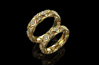 anel de casamento 2 jóias ouro prata o engajamento da forma diamante brilhantes jóia moda beleza safira ruby engagem sterling gem cad anéis 3d print model - Mito3D