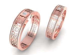 wedding ring 345 jewelry fashion accessories gold diamond man men woman women unisex design fengshui rings 3d print model - Mito3D
