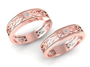 wedding ring 346 jewelry fashion accessories gold diamond man men woman women unisex design fengshui rings 3d print model - Mito3D