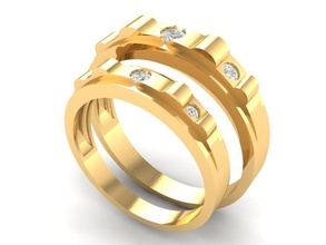 wedding ring 359 jewelry fashion accessories gold diamond design fengshui rings 3d print model - Mito3D