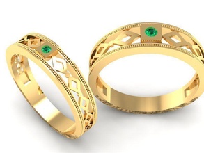 wedding ring 366 jewelry fashion accessories gold diamond man men woman women unisex design fengshui rings 3d print model - Mito3D