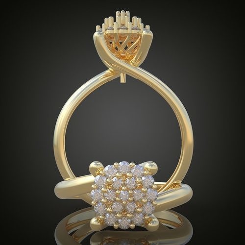 Casamento anel 3d 0048 impressão modelo moda beleza joalheria ouro prata imprimível esterlina engagem jóias jóia pingente pingentes diamante argolas 3D print model - Mito3D