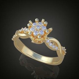 Hochzeit Ring 3d 0072 druckbar model12 Mode Schönheit Schmuck Gold Silber Sterling engagem Juwel Anhänger Diamant Ringe 3d print model - Mito3D