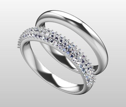anello di nozze stampa 3d modello gioielli matrimonio giro argento oro diamante anelli alyans stampabile contemporanea il design gioiello i platin tendenza moda solitaire fidanzamento 3d print model - Mito3D