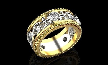 düğün yüzük 3d Yazdır model takı 3dprinted mücevher yazdırılabilir yüzükler tasarım altın moda baskı prototip oluşturma gümüş elmas lüks 3d print model - Mito3D