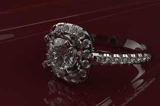 hochzeit ring 4 schmuck juwel kristall leuchtenden geschenk gold silber druckbar brillant diamant weiß rubin saphir ringe 3d print model - Mito3D