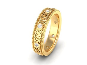 wedding ring 64 jewelry fashion accessories gold diamond woman women design man men unisex rings 3d print model - Mito3D
