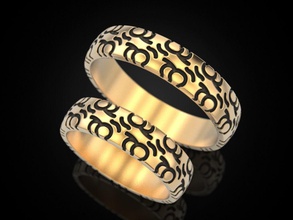 el anillo de boda 78 la joyería impresión 3dprinted imprimible los anillos diseño joya oro printabl plata neumáticos banda rodadura patrón impresionante 3d print model - Mito3D