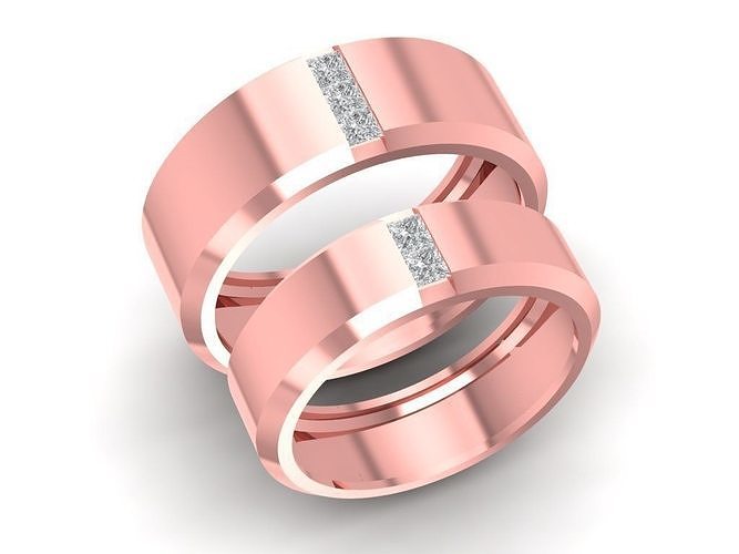 wedding ring 796 jewelry fashion accessories gold diamond design rings 3D print model - Mito3D