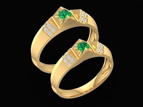 wedding ring 957 jewelry fashion accessories gold diamond design rings 3d print model - Mito3D