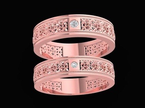 mariage bague 961 bijoux mode accessoires or diamant conception anneaux 3d print model - Mito3D