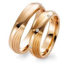 wedding ring band set diamonds 2604 engagement diamond original gold design printable 5mm size contemporary jewelry men women rings 3d print model - Mito3D