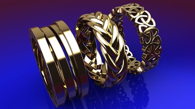 nozze squillare intrecciato anelli amore 3d stampa modello acciaio oro moda bellezza gioielleria 3d print model - Mito3D