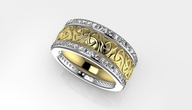 wedding ring celtic diamonds jewelry gold printable luxury engagem silver shining diamond jewellery engagement cad fashion beauty platinum precious brilliant rings 3d print model - Mito3D