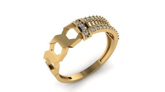 Casamento anel coquetel pedra preciosa imprimível 035 noivado jóias moda Alto capina ouro banda joalheria argolas 3d print model - Mito3D