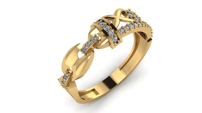 Hochzeit Ring Cocktail Edelstein druckbar Sammlung 003 Engagement Schmuck Mode Jäten Gold Band Ringe 3D print model - Mito3D