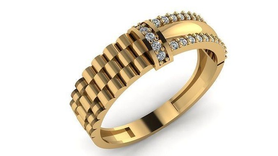 Boda anillo cóctel piedra preciosa imprimible colección 004 compromiso joyería Moda alto deshierbe oro banda joya anillos 3d print model - Mito3D
