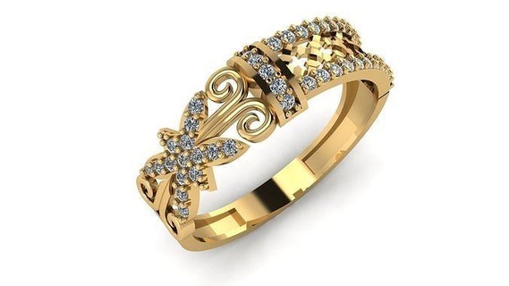 Boda anillo cóctel piedra preciosa imprimible colección 001 compromiso joyería Moda alto deshierbe oro banda joya anillos 3d print model - Mito3D