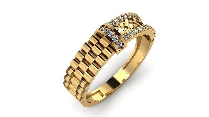 Casamento anel coquetel pedra preciosa imprimível coleção 006 noivado jóias moda Alto capina ouro banda joalheria argolas 3D print model - Mito3D