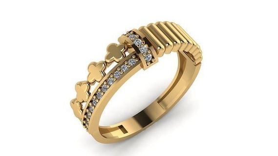 Boda anillo cóctel piedra preciosa imprimible colección 009 compromiso joyería Moda alto deshierbe oro banda joya anillos 3d print model - Mito3D