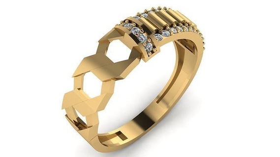 Boda anillo cóctel piedra preciosa imprimible colección 009 compromiso joyería Moda alto deshierbe oro banda joya anillos 3d print model - Mito3D
