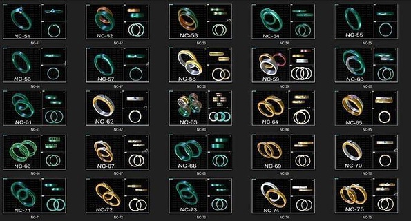 wedding ring couple 3 design diamond propose jewelry gold printable banner women lover cheap rings damngochiep 3d print model - Mito3D
