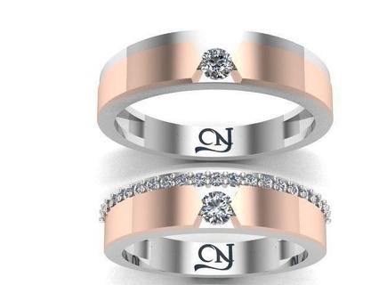 nozze squillare d726 fede gioielleria oro anelli argento moda gemma gioiello 3d print model - Mito3D