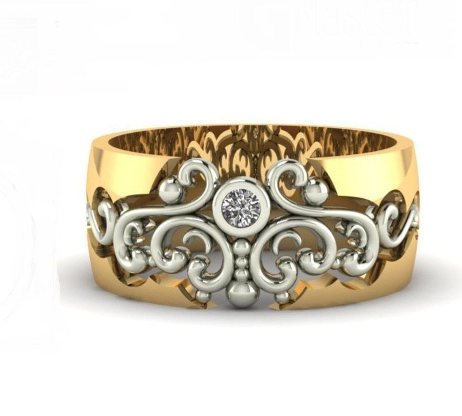wedding ring diamond jewel jewellery jewelry gold gems diamonds gem rings 3D print model - Mito3D