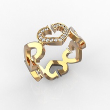 wedding ring diamonds silver fashion jewelry lady diamond white rings 3d print model - Mito3D