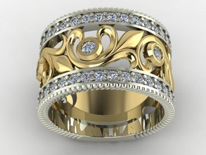 Trauring Diamanten Schmuck Hochzeit ring stl 3 dm Modell diamond engagement Edelsteine prototyping Ringe 3d print model - Mito3D