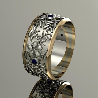 Boda anillo gemas flores Moda vegetal joya imprimible oro rhiho canalla cnc mujer joyería anillos 3dm 3ds stl regalo 3d print model - Mito3D