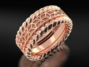 mariage bague or 751 3dprinted conception mode d'or bijou bijoux impression imprimable prototypage anneaux argent 3d print model - Mito3D