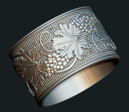 anello di nozze uve parole salva gioielli vitigno argento matrimonio lusso la ricchezza disco platino oro anelli 3d print model - Mito3D
