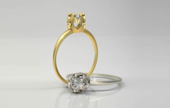 Hochzeit ring Schmuck Damen Modell 009 Juwel diamond kostbar gold Mode heels Ringe 3d print model - Mito3D