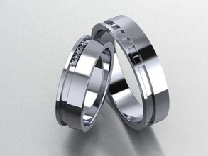 wedding ring line jewelry comfort gems gold various models rings 3d print model - Mito3D