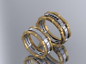 hochzeit ring mechanical mechanism of liebe maßwerk edelsteine 3dm stl mechanismus ausrüstung rad druckbar diamant silber sterling mode gold mahlen schmuck ringe 3d print model - Mito3D