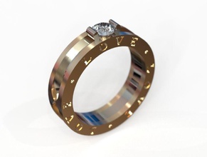 anel de casamento obr 107 monocromático luxo jóias ouro o design detalhe diamante engajamento gem jóia platina printable a moda beleza prata mulher anéis 3d print model - Mito3D