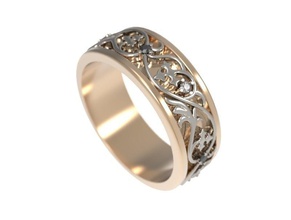 anel de casamento obr 111 luxo jóias ouro o design detalhe diamante engajamento gem jóia platina printable a moda beleza prata mulher anéis 3d print model - Mito3D