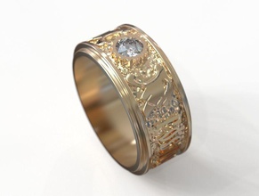 mariage bague obr 54 bijoux or conception diamant engagement gemme bijou platine imprimable luxe mode beauté argent femme anneaux 3d print model - Mito3D