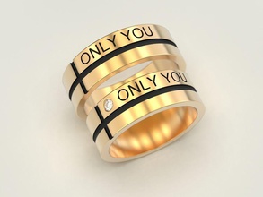 anello di nozze solo tu gioielli matrimonio si stampa 3dprinted stampabile anelli il design gioiello d'oro moda printabl la oro prototipazione argento l'annerimento 3d print model - Mito3D