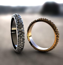 wedding ring pattern damascus jewelry form forged steel rings 3d print model - Mito3D