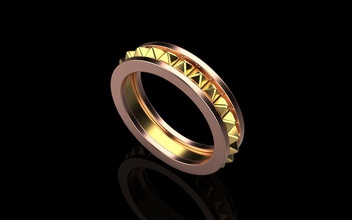 Boda anillo pirámide oro Rosa joyería joya anillos 3d print model - Mito3D