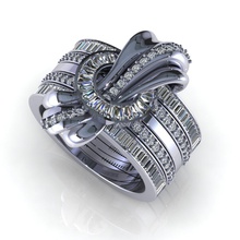 mariage bague r015 diamant imprimable bijoux goujat tigre animal boucle d'oreille trucs pendentif bracelet collier swara anneaux 3d print model - Mito3D
