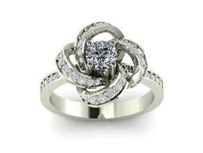 wedding ring rose design jewelry jewellery engagement solitaire fashion diamond free gold rings 3d print model - Mito3D