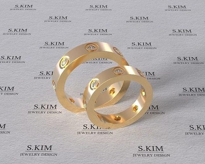 nozze squillare vite stampabile 3d modello design cnc fresatura orecchino gioiello oro argento pendente gioielleria Fidanzamento diamante 3d print model - Mito3D