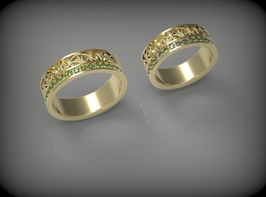 Boda anillo conjunto 232 joyería joya lujo libra esterlina plata oro imprimible compromiso diamante Moda belleza solitario esposas colgantes anillos hombre 3d print model - Mito3D
