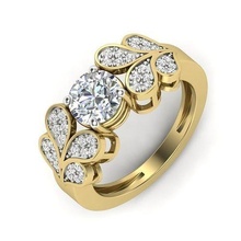 Boda anillo conjunto diamante joyería joya diseño compromiso solitario anillos canalla Estados Unidos Canadá brillantez promesa imprimible Moda conducción mossonaita oro 5mm 3d print model - Mito3D