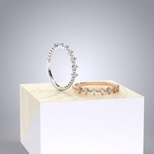 Hochzeit Ring Stapel my026 Schmuck Engagement Weiß Diamant druckbar Silber Gold Juwel Sterling Solitär Ringe 3d print model - Mito3D